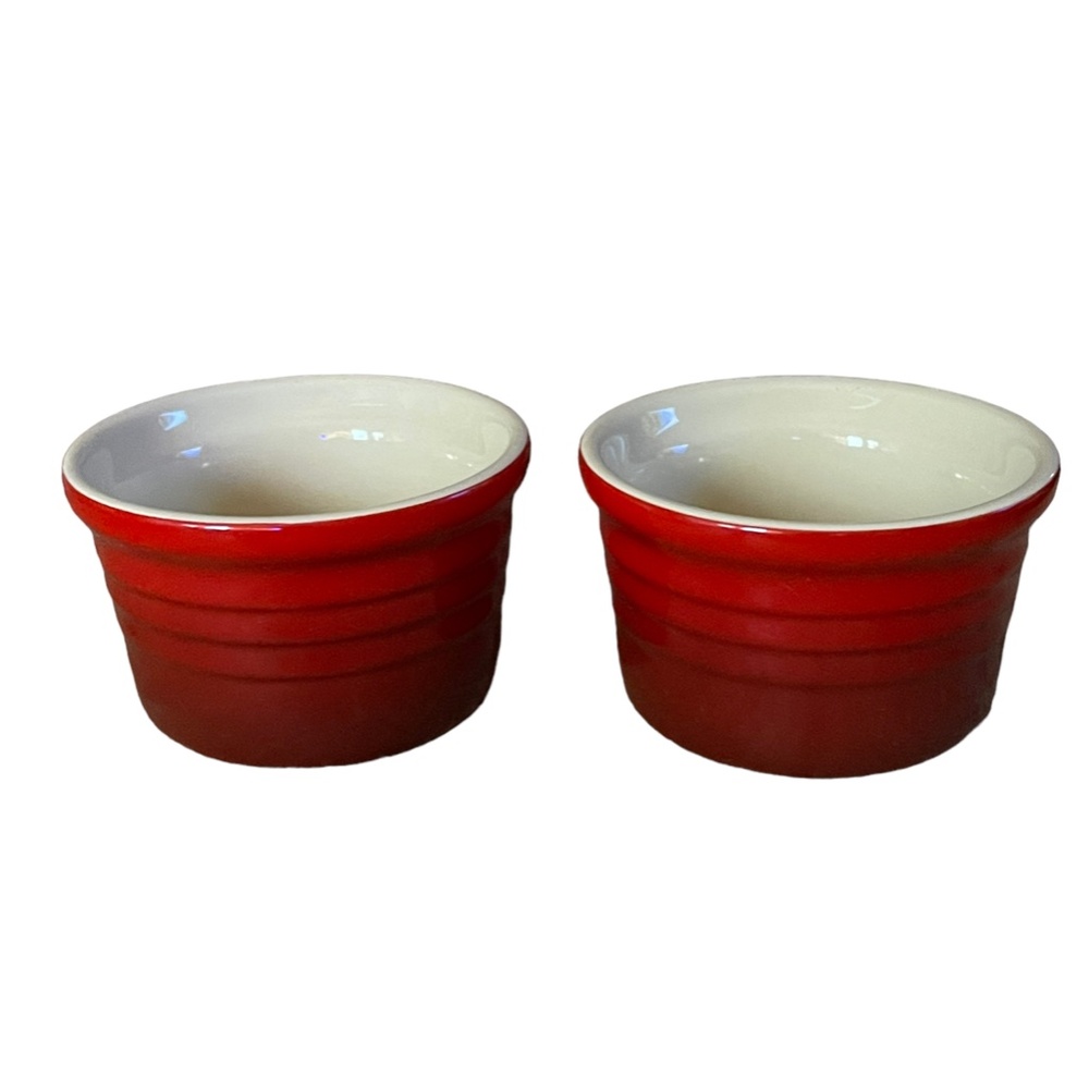 Set of 2 Le Creuset Stoneware Ramekins Red *